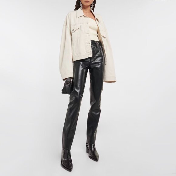 AGOLDE Criss Cross Pants in Black Recycled Leather, size 29 - Picture 1 of 10